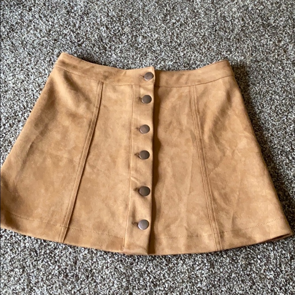 Forever 21 Suede Camel Skirt